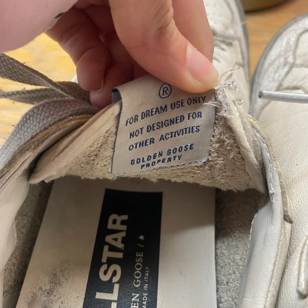Golden Goose Women's White and Silver Star Sneakers - Picture 5 of 6